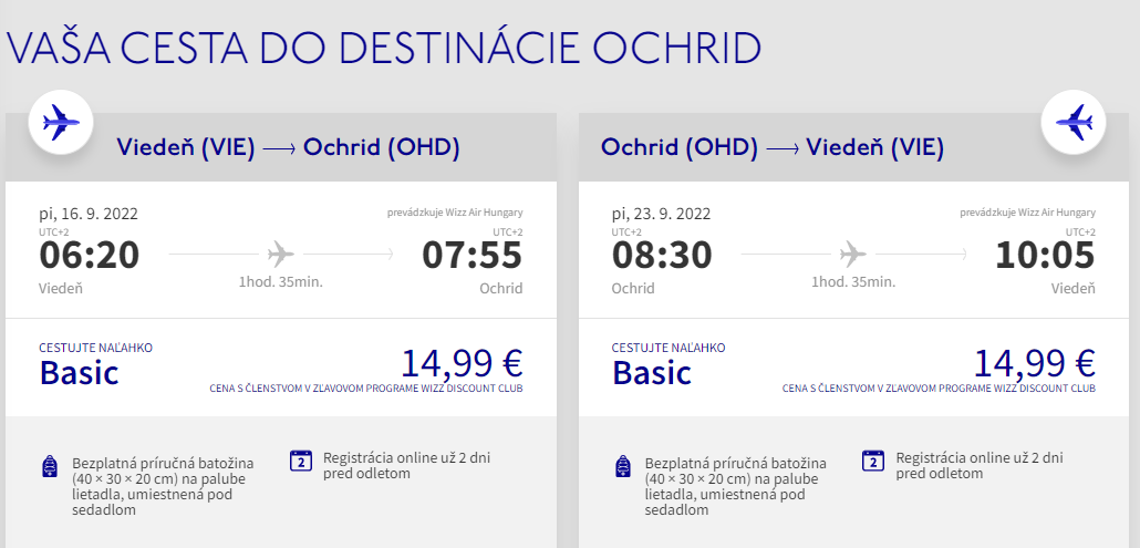 Ohrid z Viedne s letenkami od 30 eur