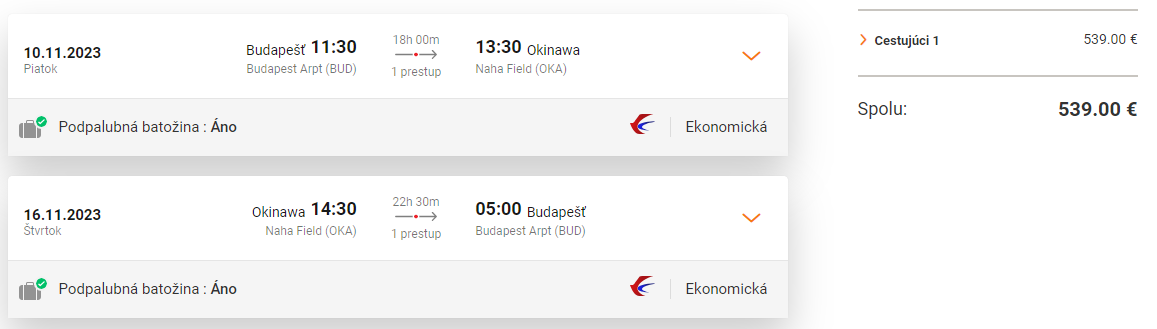 Okinawa z Budapešti s letenkami od 539 eur