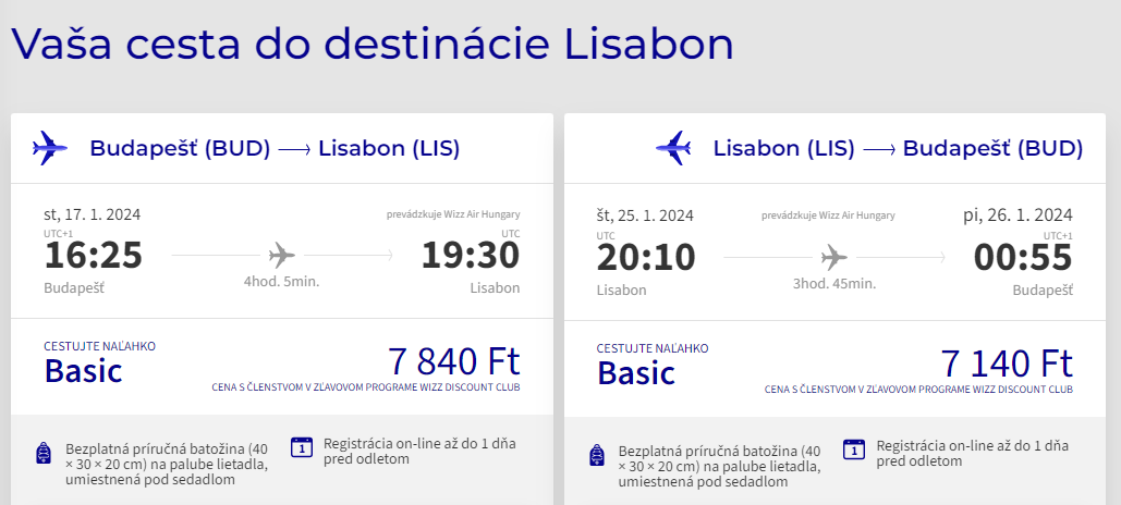 PORTUGALSKO - Lisabon z Budapešti s letenkami od 39 eur