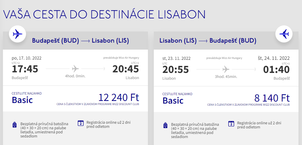PORTUGALSKO - Lisabon z Budapešti s letenkami od 50 eur