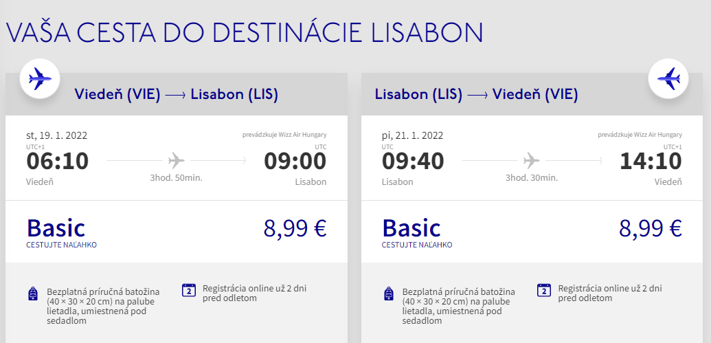 PORTUGALSKO - Lisabon z Viedne s letenkami od 18 eur