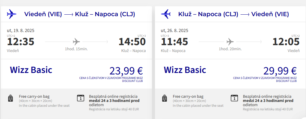 PRÁZDNINY V TRANSYLVÁNII - Kluž z Viedne s letenkami od 54 eur
