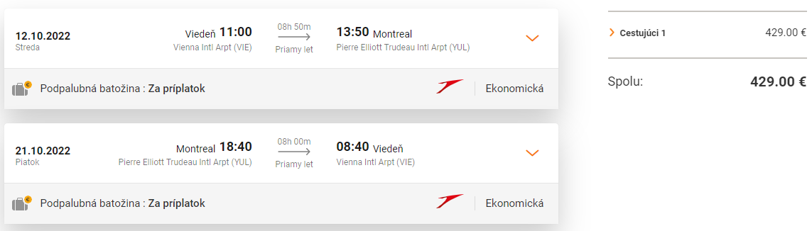 Priame lety z Viedne do Montreau s letenkami od 429 eur