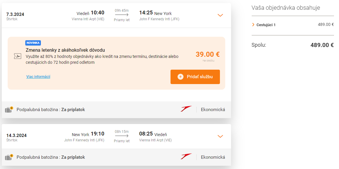 Priame lety z Viedne do New Yorku s Austrian Airlines od 489 eur