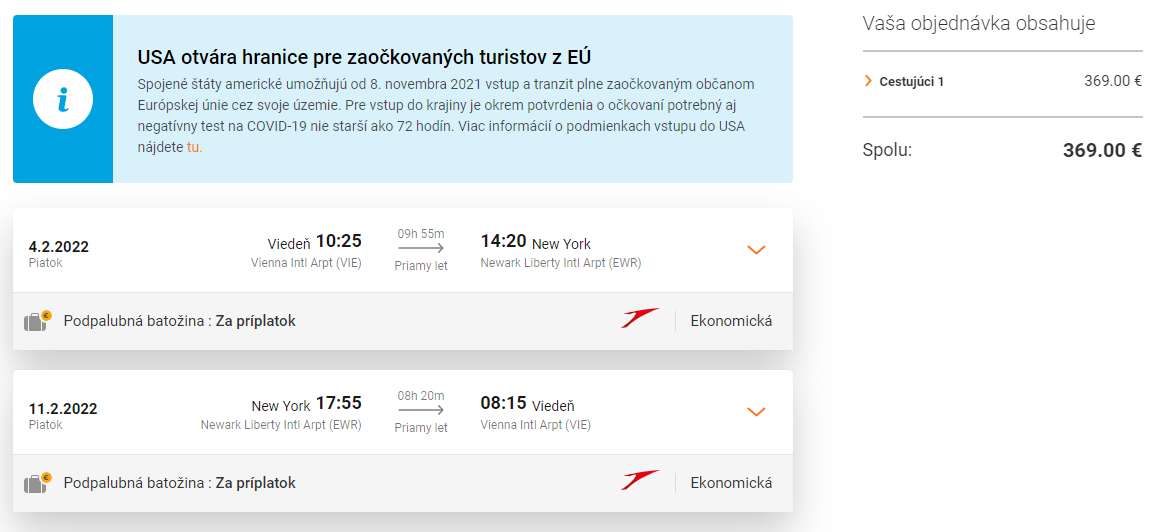 Priame lety z Viedne do New Yorku s Austrian Airlines už od 369 eur