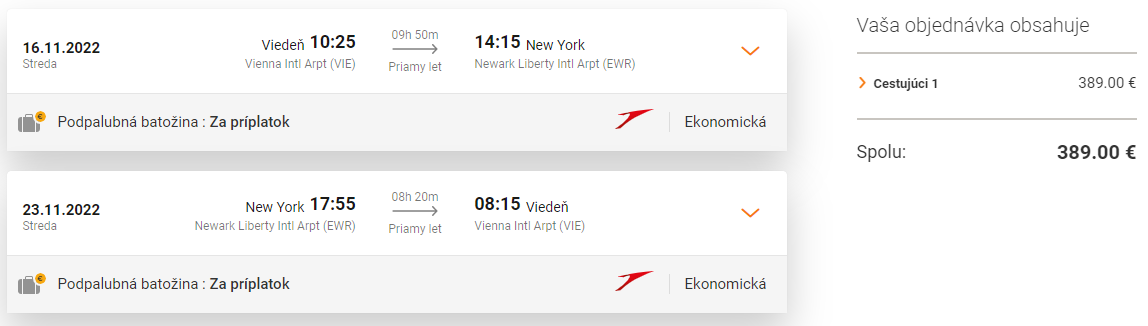 Priame lety z Viedne do New Yorku s Austrian Airlines už od 389 eur