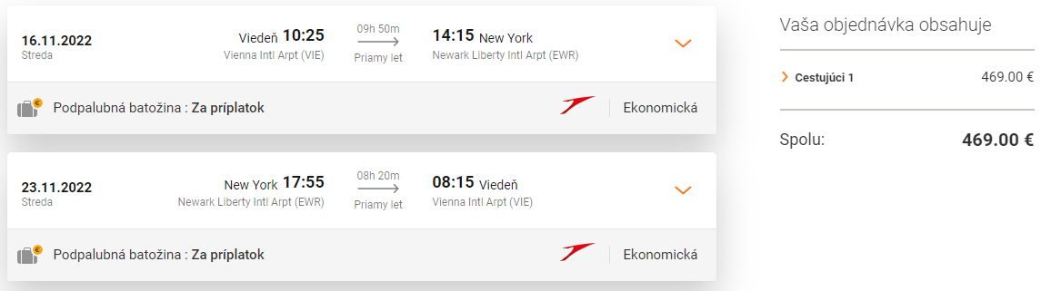 Priame lety z Viedne do New Yorku s Austrian Airlines už od 469 eur