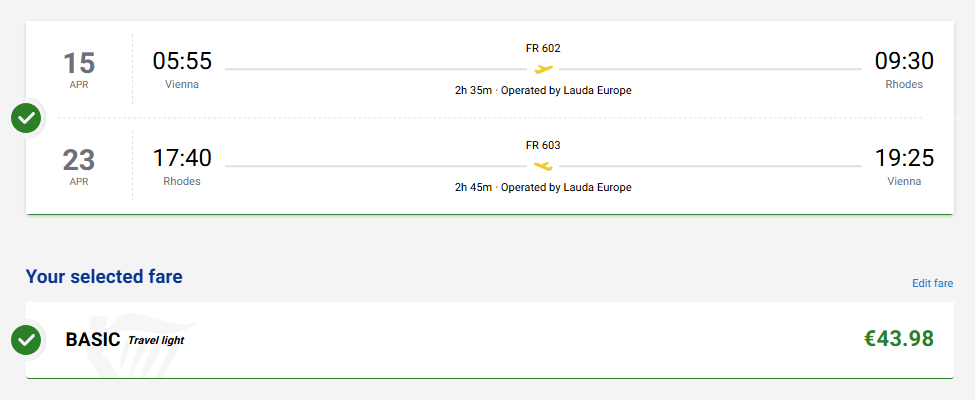 Rhodos z Viedne v jarných termínoch od 44 eur