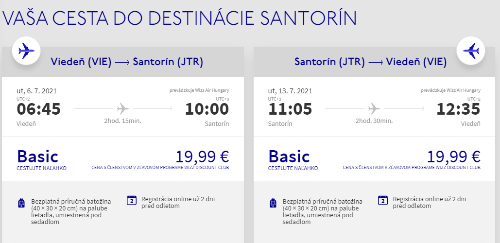 Santorini v júlových termínoch. Spiatočné letenky z Viedne od 40 eur