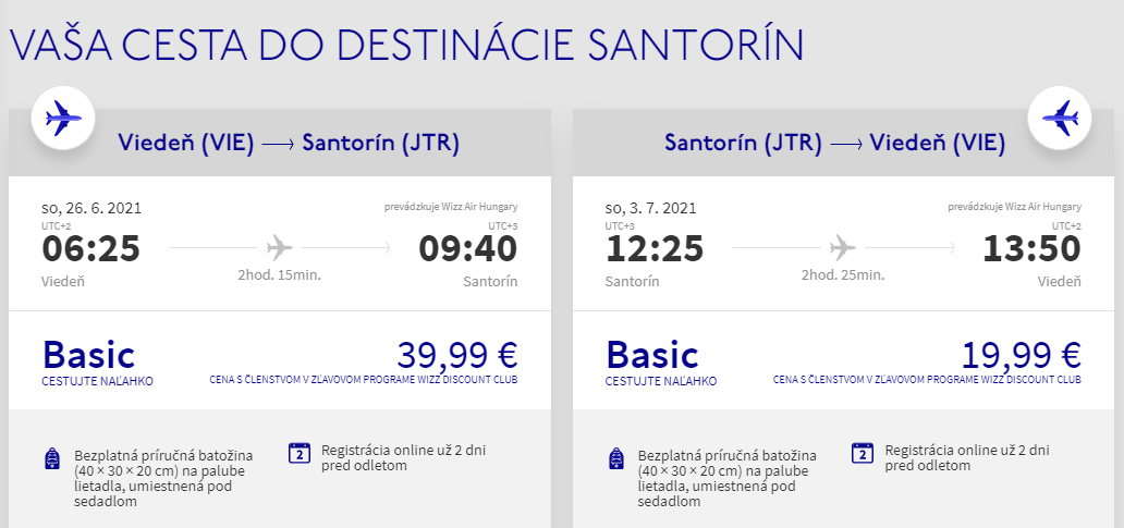 Santorini začiatkom letných prázdnin. Spiatočné letenky z Viedne od 60 eur