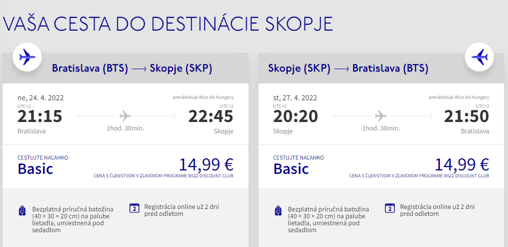 Skopje z Bratislavy v jarných termínoch s letenkami od 30 eur