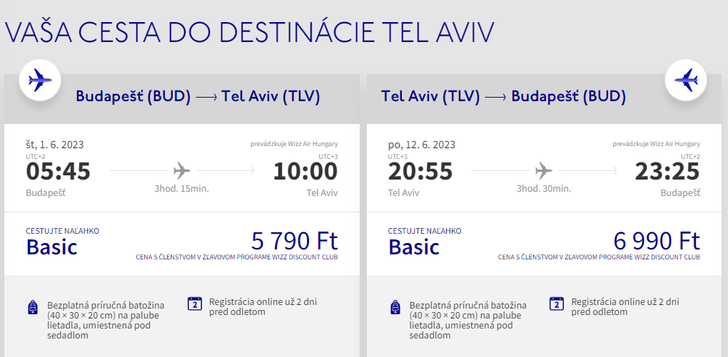 Tel Aviv z Budapešti s letenkami od 33 eur