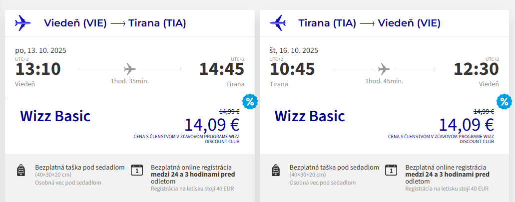 ALBÁNSKO - Tirana z Viedne s letenkami od 28 eur 