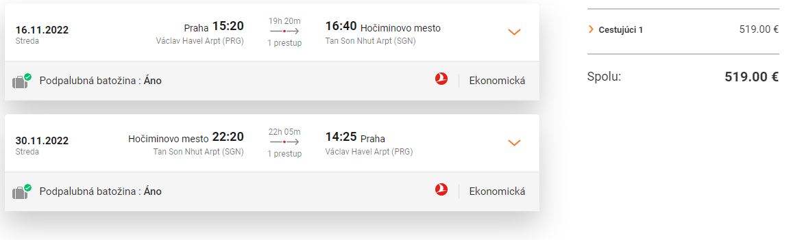 VIETNAM S TURKISH AIRLINES - Hočiminovo Mesto z Prahy s letenkami od 519 eur