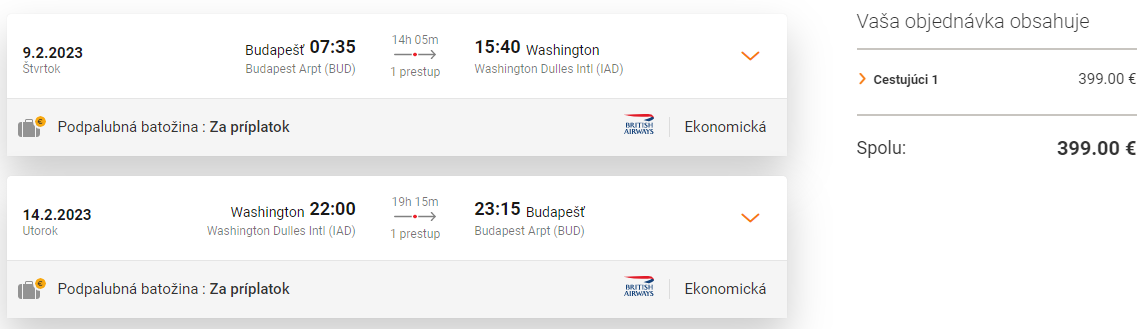Washington z Budapešti s letenkami od 399 eur