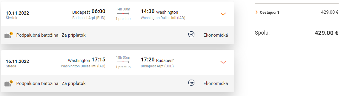 Washington z Budapešti s letenkami od 429 eur