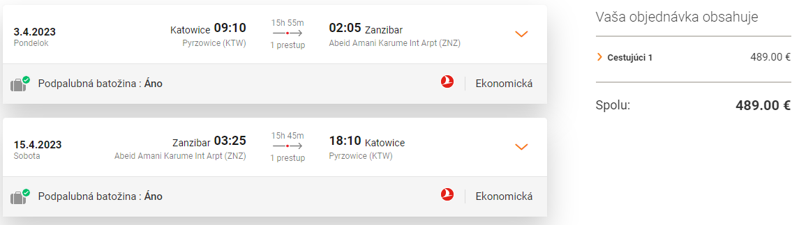 ZANZIBAR S TURKISH AIRLINES - Letenky z Katovíc od 489 eur