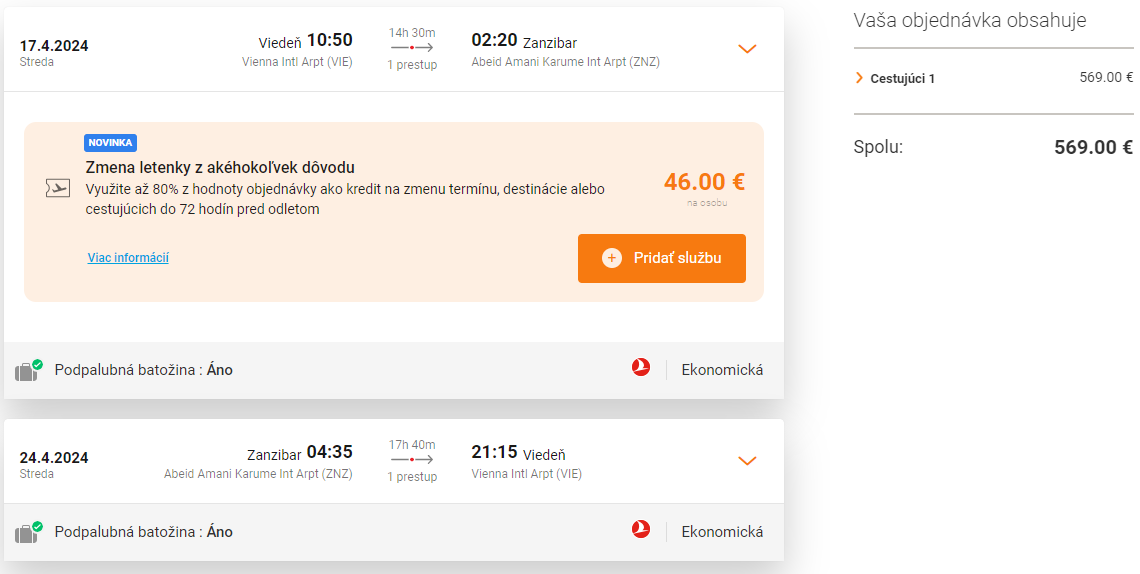ZANZIBAR S TURKISH AIRLINES - Letenky z Viedne od 569 eur